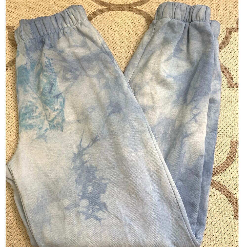 Brandy Melville custom blue tie dye Rosa Jogger Sweatpants, size small
